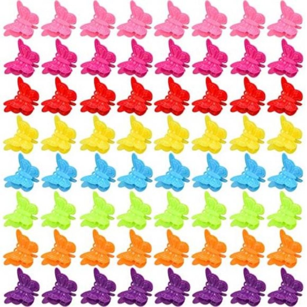 100 Packs Assorted Color Butterfly Hair Clips,Beautiful Mini Butterfly Hair Clip